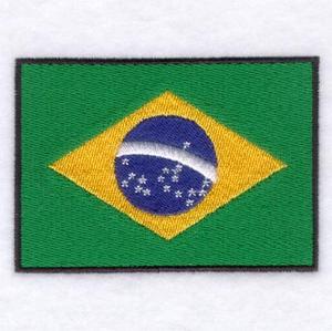 Parche bordado con bandera de Brasil, Parche bordado con bandera de Brasil, Parches bordados con bandera de Brasil, Banderas - Product Image 1