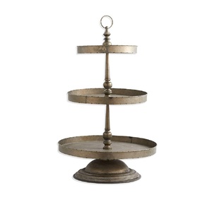 Venta caliente múltiples diseños de acabado clásico soporte de pastel de Metal galvanizado Vintage mejor para fiesta de boda - Product Image 1