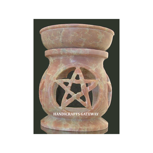 Brûleur d'huile d'arôme de forme ronde en stéatite naturelle créative sculptant à la main pour conserver la fraîcheur et le parfum pour la décoration de la maison - Product Image 1
