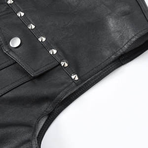 Gilet pour homme en faux cuir à rivets nouvelle tendance Gilet punk clouté pour fête Gilet sans manches pour homme - Product Image 6