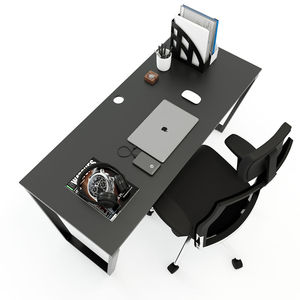 SFTC001 Simple Wood Rubberwood <b>Computer</b> <b>Desk</b> with Iron Frame Practical Single-User Workstation - Product Image 5