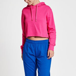 Sweat à capuche brodé pour femme, décontracté, avec fermeture éclair, logo personnalisé, nouveau design, vente en gros, automne-hiver, fitness, coupe courte, 100 % coton respirant - Product Image 4