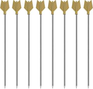 ไม้จิ้มผลไม้ทำจากสแตนเลสใช้ซ้ำได้สำหรับงานปาร์ตี้และงานค็อกเทลทำจากโลหะ - Product Image 3