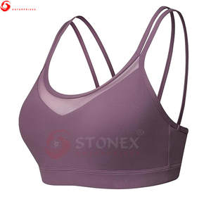 Vente en gros Soutien-gorge de sport à soutien élevé pour femmes Coussinets amovibles Matériau Spandex/Nylon Confortable Nouveau design Couleur unique pour le yoga - Product Image 1