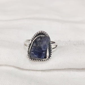 Joyería de piedra en bruto, anillo de mujer, piedra preciosa de tanzanita Natural, piedra natal de diciembre, anillo bohemio, joyería, anillo de Plata de Ley 925 - Product Image 3