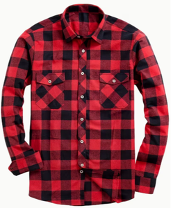 Red Black Buffalo Plaid <b>Flannel</b> Shirt Long Sleeve Cotton Polyester Motorcycle <b>Jacket</b> OEM Unisex Adult Apparel - Product Image 1
