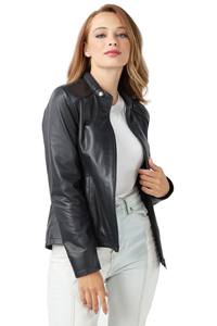 Veste en cuir unisexe de couleur personnalisée, décontractée, respirante, doublure en polaire, mi-longue, pour l'hiver, en cuir marron pour filles - Product Image 6