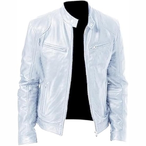 New 2025 Best selling Autumn Winter Men's Casual Zipper custom made Leather Jacket <b>motor</b> <b>bike</b> jacket - Product Image 3