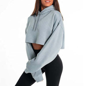 Haut à capuche court personnalisé pour femme, sweat-shirts et pulls décontractés pour femme, pull à capuche court oversize pour femme, décontracté - Product Image 3