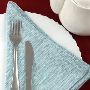 Ensemble de serviettes de cuisine tissées à séchage rapide en coton recyclé noir Chambrey carré de serviette pour la maison hôtels restaurants enfants-durable - Product Image 1