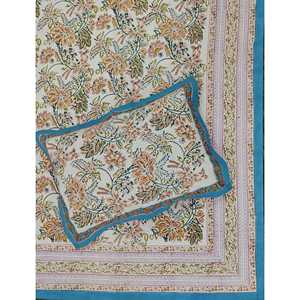 King Size 100% Cotton Hand Block Printed Double Bedsheet Pillow Covers Eco-Friendly Floral <b>Comforter</b> <b>Set</b> for Home 3pcs <b>Set</b> - Product Image 1