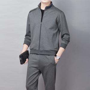 ชุดวอร์มสองชิ้นสำหรับผู้สูงอายุวัยกลางคนของผู้ชายผ้าฝ้าย100% ชุดกีฬาผ้าฟลีซไซส์ใหญ่พิเศษดีไซน์ลำลอง - Product Image 2