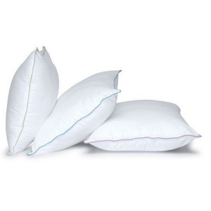 Almohada de Plumas Hecha en Italia, Relleno Natural Suave 50/50, Funda 100% Algodón de Color Blanco con Ribete de Satén, Lista para Enviar - Product Image 1