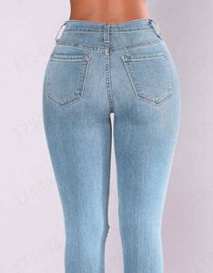 Pantalones vaqueros ajustados informales para mujer al por mayor, los mejores pantalones vaqueros rasgados informales para mujer, pantalones vaqueros hechos a medida, pantalones de algodón personalizados para mujer - Product Image 5