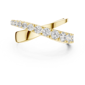 The Crochet jewels Anillo de derivación de oro de 10 quilates con piedras preciosas Marquesa CZ - Product Image 5