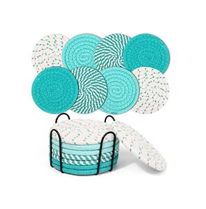 Sous-verres porte-boisson absorbant de Style classique ensemble tissé en coton minimaliste pour la décoration intérieure Protection de table pour les boissons - Product Image 1