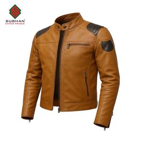 Chaqueta Casual de Invierno para Hombre, de Cuero Sintético, con Cierre, Cuello Mao, Diseño Sólido - Product Image 3
