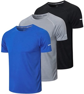Men's T-Shirt Spandex/Polyester <b>V</b>-Neck Short Sleeve Regular <b>Fit</b> Breathable Quick Dry - Product Image 2