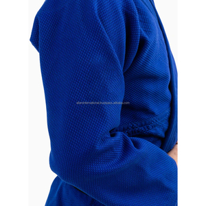 Vente en gros uniforme bleu judo judo blanc gi 800 + 280g 100% coton sérigraphie unisexe judogi logo personnalisé - Product Image 5