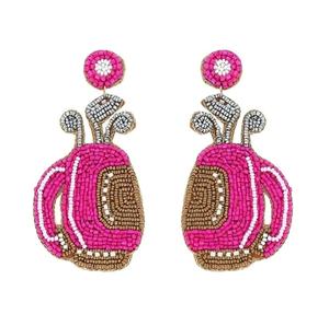 Boucles d'oreilles élégantes faites à la main en perles, bijoux légers en perles de rocaille, vente en gros à prix avantageux - Product Image 5