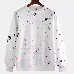 Sweat-shirt mélangé en coton pour hommes à la mode avec un look délavé vintage coupe décontractée idéal pour les jeunes Style décontracté hommes sweat-shirt - Product Image 1