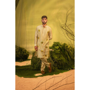 Exclusivo conjunto Kurta largo con hermosos estampados de bloques para la tienda de ropa casual cómodo conjunto Kurta largo con mangas largas - Product Image 2