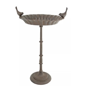 Grand bain d'oiseaux autoportant vintage avec piquet noir en métal Bol de mangeoire d'oiseaux de jardin extérieur pour l'observation des oiseaux dans l'arrière-cour - Product Image 3