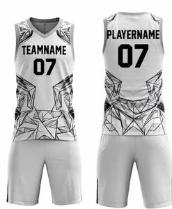 Nouveauté, ensembles de maillots de basket-ball personnalisés et bon marché, vêtements de basket-ball respirants, maillots et shorts de basket-ball en polyester, uniforme pour hommes - Product Image 1