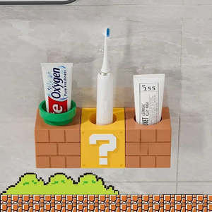 Super Mario Bros <b>Toothbrush</b> <b>Holder</b> with Bros Pattern Plastic Cup - Product Image 3
