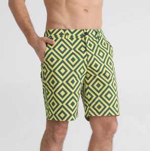 Shorts de bain formels pour hommes, personnalisables avec logo, motif uni, shorts chauds, poche arrière, taille à cordon de serrage, respirants, séchage rapide, en toile - Product Image 6