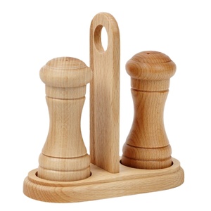 2 Pcs avec mini salière et poivrière en bois naturel Set Cute for your Kitchen hot selling accessories home and kitchen - Product Image 4