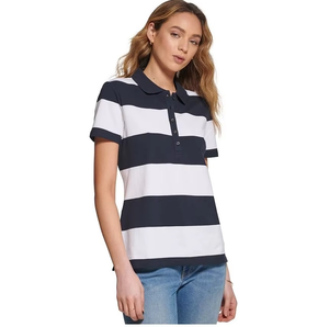 Polos para mujer, camisetas cortas de manga larga con cuello transpirable, algodón y poliéster, color y tamaño personalizados, ropa informal cómoda - Product Image 1