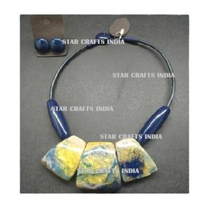 Patrón único, cuentas de resina grandes, joyería de alto acabado, regalo para mujer, collar de figura de fiesta, accesorios de joyería de boda, India de SCI - Product Image 1