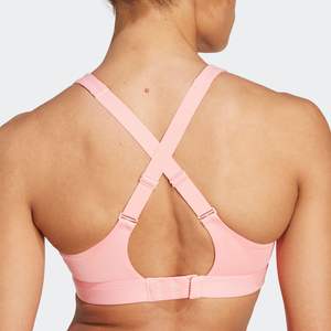 Soutien-gorge de sport de qualité supérieure, fabriqué au Pakistan, nouveau design, vêtements de sport respirants, soutien-gorge de sport rose clair pour femmes, col rond et dos en mesh - Product Image 4