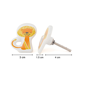 Shubham ลูกบิดเซรามิกรูปสิงโตที่ทันสมัยแสงปรับได้ที่จับเฟอร์นิเจอร์สำหรับห้องครัวห้องนั่งเล่นลิ้นชักใช้สำหรับโรงแรม - Product Image 4