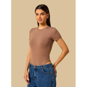 <b>Women's</b> Printed Slim Fit Knitted <b>Bodysuit</b> Summer Casual Streetwear Fashion Top OEM Custom Logo - Product Image 1