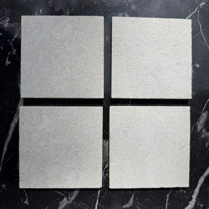 Sous-verres en marbre crème perlé sablé, ensemble de sous-verres en pierre naturelle - Product Image 1