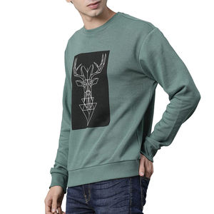 OEM 2025 nouveau design en coton mélangé 100% pulls molletonnés en coton couleur unie avec logo personnalisé et broderie sweat-shirt pour hommes - Product Image 6