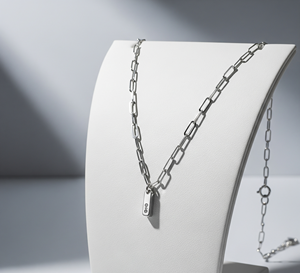 Collier minimaliste en argent 925 avec pendentif de forme géométrique unisexe nouveau Design chaîne à maillons plaqué or tendance cadeau quotidien - Product Image 2