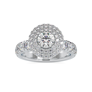 Bijoux personnalisés, fiançailles, diamant naturel, Solitaire, mariage, bague d'éternité en forme de Double Halo, ensemble de pavé d'éternité, vente en gros - Product Image 4
