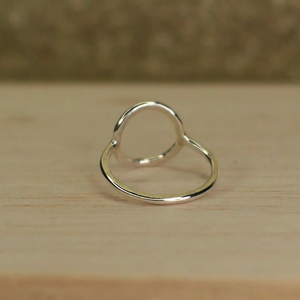 แหวนวงกลมรูปทรงเรขาคณิตของวงแหวนทรงกลมทำจากเงินสเตอร์ลิง925แท้แบบเรียบง่ายแฟชั่น - Product Image 4