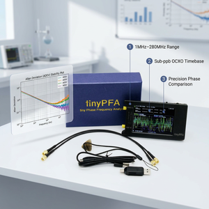 Analizador de Frecuencia de Fase Zeenko Erik-Hugen TinyPFA, ADEV, Desviación de Allan, 1-280MHz, OCXO de Alta Estabilidad, Referencia RF de Laboratorio, 4 Pulgadas - Product Image 1