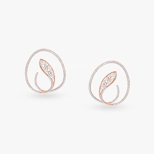 Pendientes de tuerca de diamante de plata de ley de estilo lindo moderno IGI certificado, circón chapado en rodio dorado, para regalo de lujo diario - Product Image 3