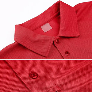 Polo Rojo de Manga Corta para Hombre, Color Sólido, Tela Piqué, Secado Rápido, Estilo Casual, Material Tejido - Product Image 3