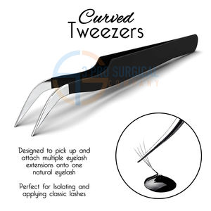 Pinzas de pestañas de precisión fina de acero inoxidable profesional 3Pro, embalaje personalizado, extensiones de cejas con etiqueta privada - Product Image 3