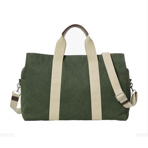 Luxury Vintage Unisex Designer Genuine Leather <b>Weekender</b> Suitcases Custom Waterproof Canvas Quilted High Quality Durable Zipper - Product Image 3