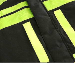 Sweat-shirt à capuche de sécurité réfléchissant haute visibilité pour hommes, veste de travail d'hiver avec tissu en toile, vêtements de travail de sécurité plus chauds - Product Image 6