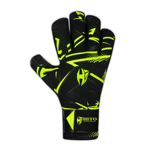 Gants de gardien de but, paume avant en latex de contact de 4 mm, dos en silicone imprimé, doigts enroulés, découpe en forme de pistolet, caoutchouc T-Tab, logo personnalisé - Product Image 3