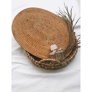 Napperons de paille en osier décoratifs rustiques classiques de qualité supérieure napperons de table à manger couleur miel-Directement Inde Fabricant - Product Image 2