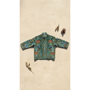 เสื้อแจ็คเก็ตกำมะหยี่ปักลายแบบกลับด้านได้ Gulbadan Forest สำหรับสุภาพสตรี เสื้อโค้ทเบลเซอร์ฤดูใบไม้ร่วง/ฤดูหนาว ไซส์ XXL ถึง 5XL ทำด้วยมือจากหนัง - Product Image 5